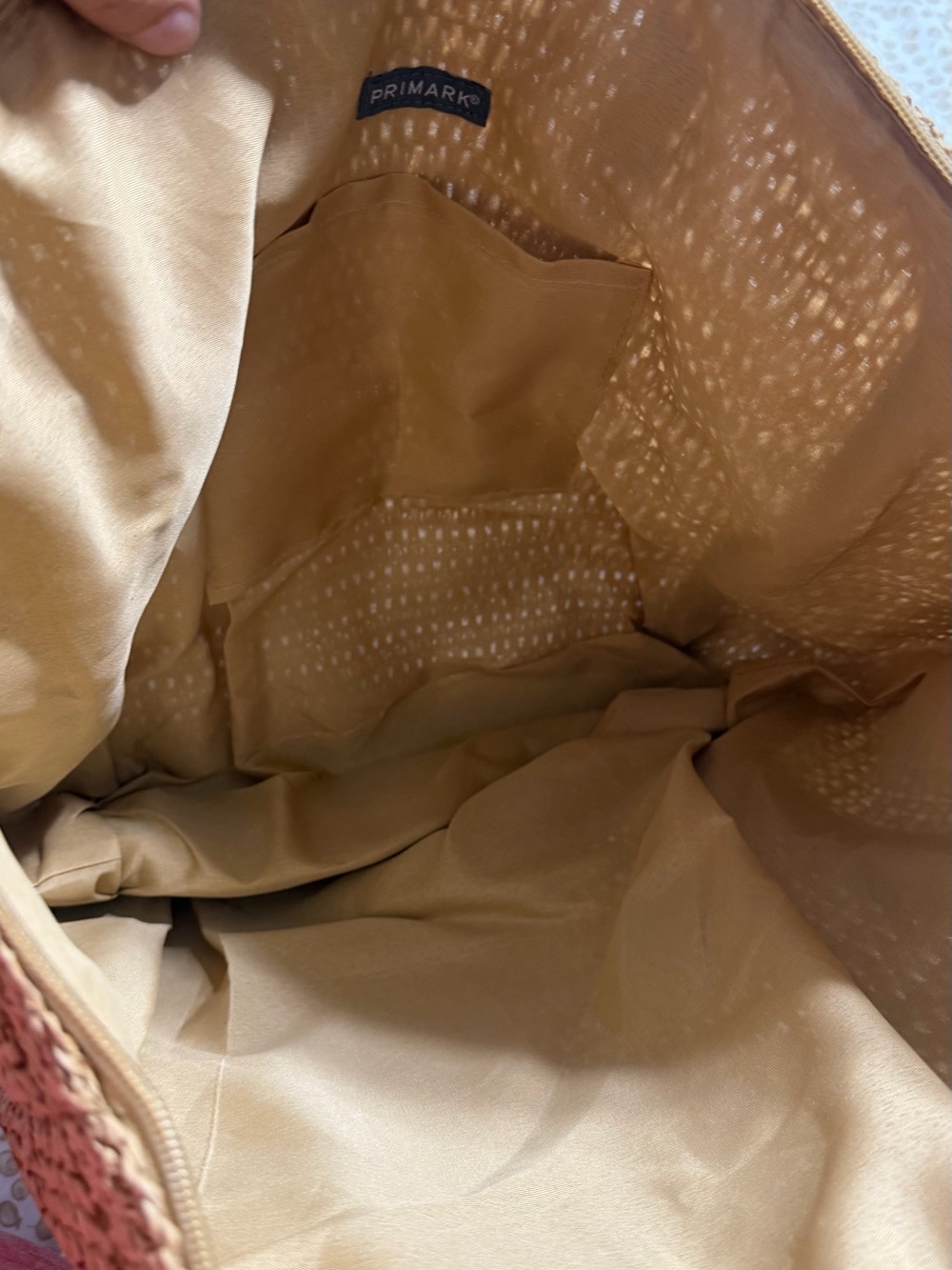Primark Brown Woven Tote with Tan Leather Handles - Picture 2 of 2
